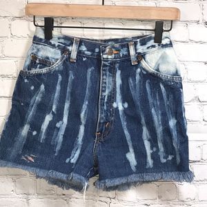 Vintage Denim Shorts Hand bleached  Short 1990’s